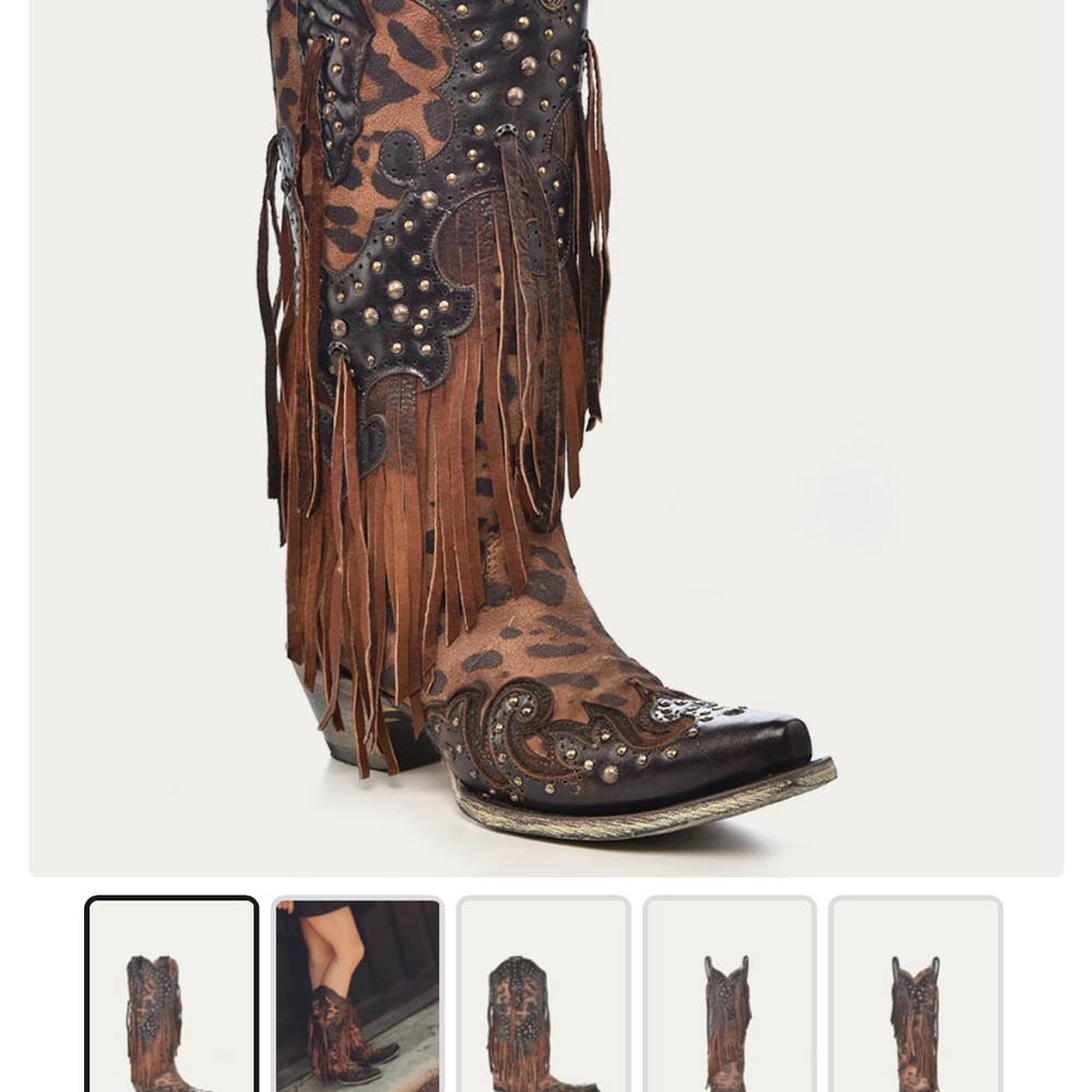 Corral leopard fringe boots NWT - Picture 2 of 4